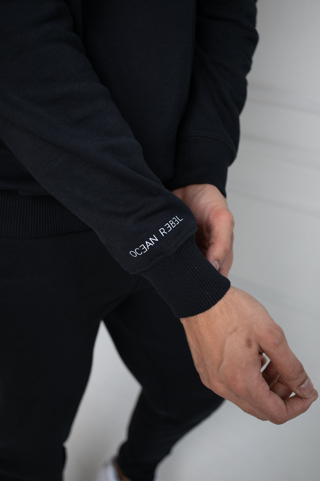 Oversized Quarter Zip Sweatshirt - Black