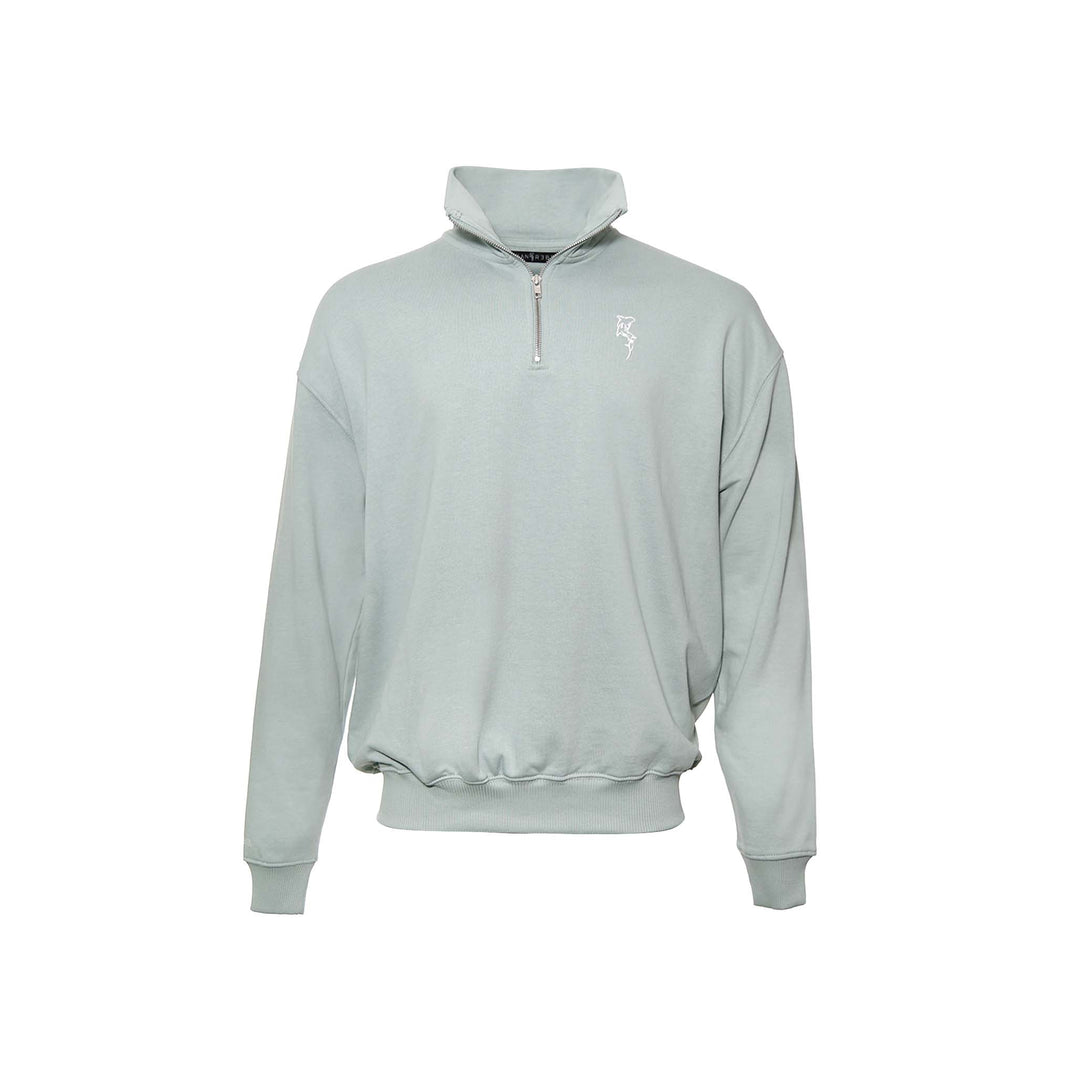 Oversized Quarter Zip Sweatshirt - Aloe